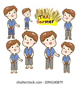 Cartoon Cute Farmer Charakter Vektor.