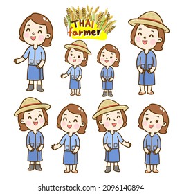 Cartoon Cute  Farmer Character Vector.