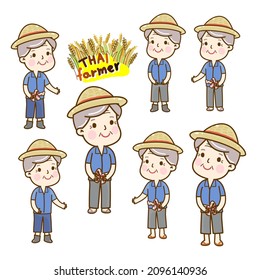 Cartoon Cute  Farmer Character Vector.