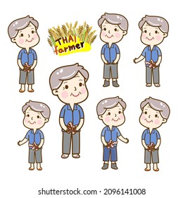 Cartoon Cute  Farmer Character Vector.