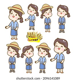 Cartoon Cute  Farmer Character Vector.