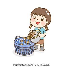 Caricatura lindo vector de personaje de granjero.
