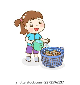 Cartoon cute farmer character vector.