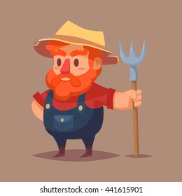 Cartoon süßer Bauer. Vektorclip-Kunstillustration