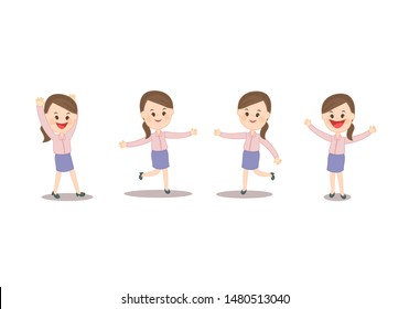 cartoon cute female funny character 