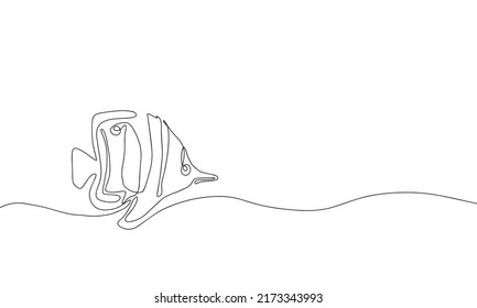 Cartoon cute fish. Hand drawing outline colouring pictures. Isolated items. Vector illustration.