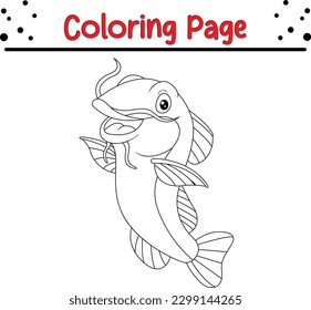 Cartoon süßer Fisch. Farbbilder mit Handzeichnung. Einzelne Artikel.