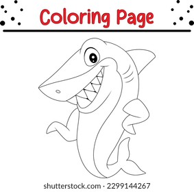Cartoon cute fish  Hand drawing outline coloring pictures  Isolated items 