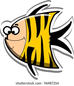 Cartoon cute fish, vector