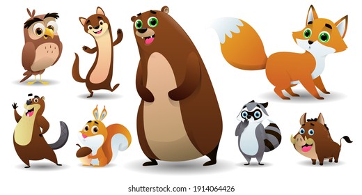 Cartoon Cute Forest Animals Collection