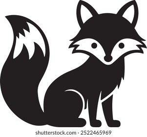 cartoon cute fox silhouette art