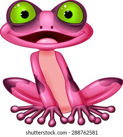 Cartoon cute frog sitting