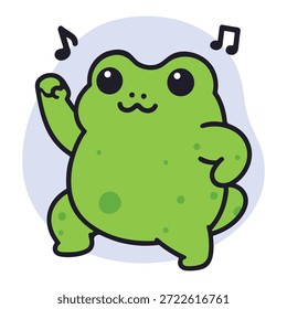 Sapo bonito dos desenhos animados para a ilustração do vetor de crianças pequenas em um estilo plano
