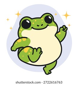 Sapo bonito dos desenhos animados para a ilustração do vetor de crianças pequenas em um estilo plano