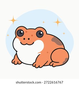 Sapo bonito dos desenhos animados para a ilustração do vetor de crianças pequenas em um estilo plano