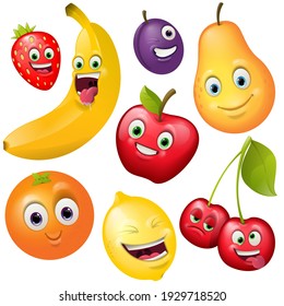 Cartoon cute fruts character collection