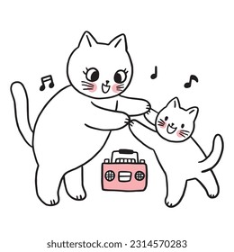 Cartoon cute funny cat vector.