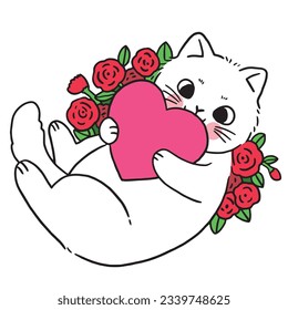 Cartoon süße komische Katzenvektorgrafik.
