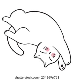 Cartoon cute funny cat vector.