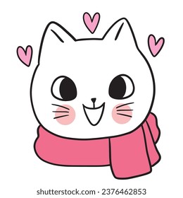 Cartoon cute funny cat vector.