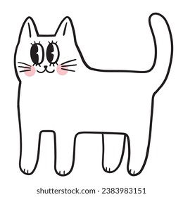 Cartoon cute funny cat in winter vector.