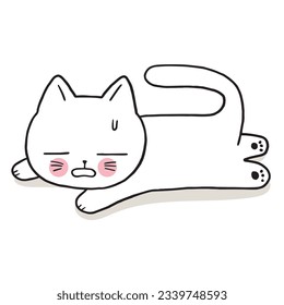 Cartoon cute funny character cat vector.
