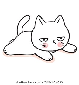 Cartoon cute funny character cat vector.
