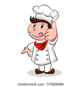 Cartoon Cute Funny Chef Cook In The Cap