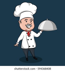 Cartoon Cute Funny Chef Cook Cap Stock Vector (Royalty Free) 594368408 ...