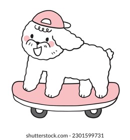 Caricatura lindo y divertido vector perro.
