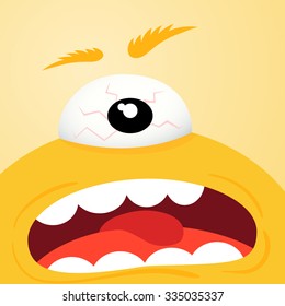 Cartoon cute funny monster. Vector illustration.