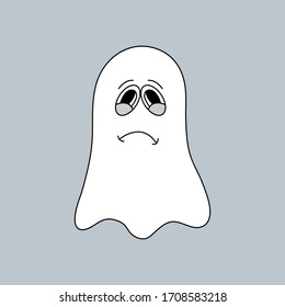 Cartoon cute ghost. Vector illustration for children.