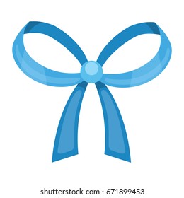 Cartoon cute gift bow with ribbon. color butterfly tie