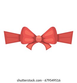 Cartoon cute gift bows with ribbons. color butterfly tie