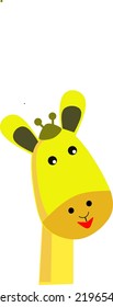 cartoon cute giraffe head on white background