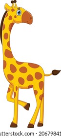 cartoon cute giraffe on white background