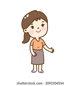 Cartoon cute  girl character  vector.