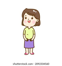 Cartoon cute  girl character  vector.