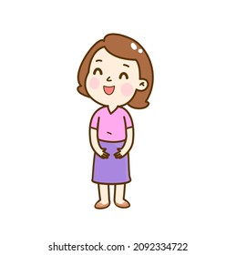 Cartoon cute  girl character  vector.