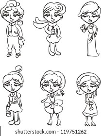 cartoon cute girl fashions