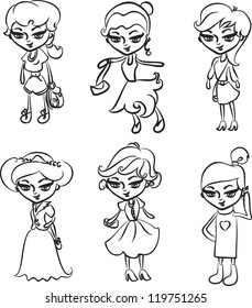cartoon cute girl fashions