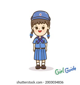 Cartoon Cute Girl Guide vector.