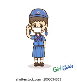 Cartoon Cute Girl Guide vector.
