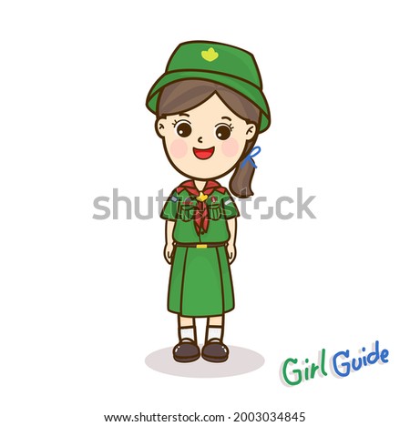 Cartoon Cute Girl Guide vector.
