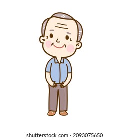 Cartoon Cute  Grandfather Character Vector.