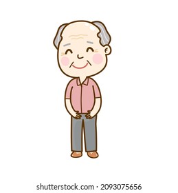 Cartoon Cute  Grandfather Character Vector.