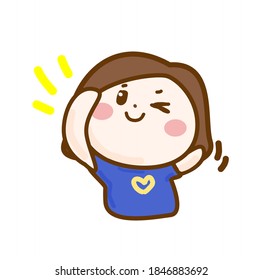 Cartoon cute gril character vector