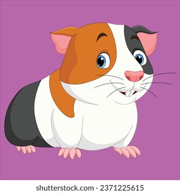 Cartoon cute guinea pig animal character design illustration