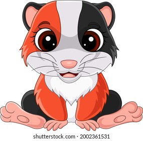 Cartoon cute guinea pig sitting