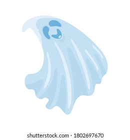 Cartoon cute halloween ghost. Vector illustration. 